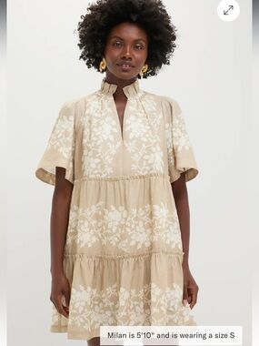 Tuckernuck NWT Sand Floral Stripe Crawford Dress